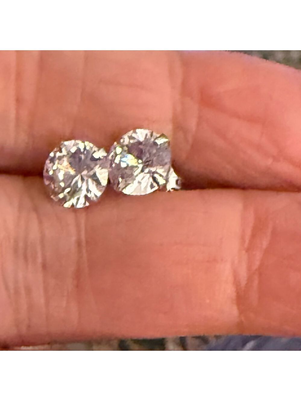 Zirconia Crystal Stud Earrings Silver Stainless Steel 4mm